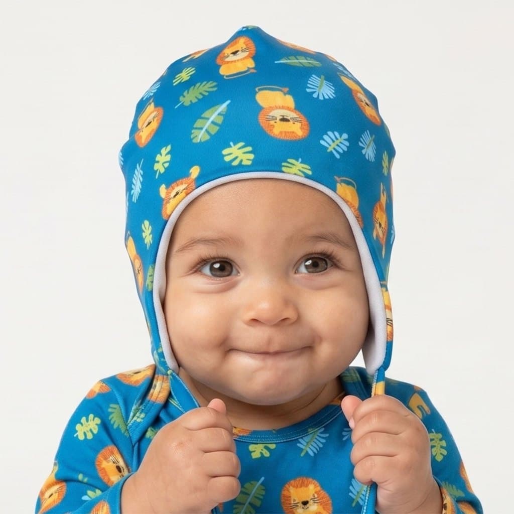 Touca Térmica Bebê Everly Energy Up Thermo Dry Leõezinhos Marinho Gorro Térmico Menino Inverno Frio Intenso