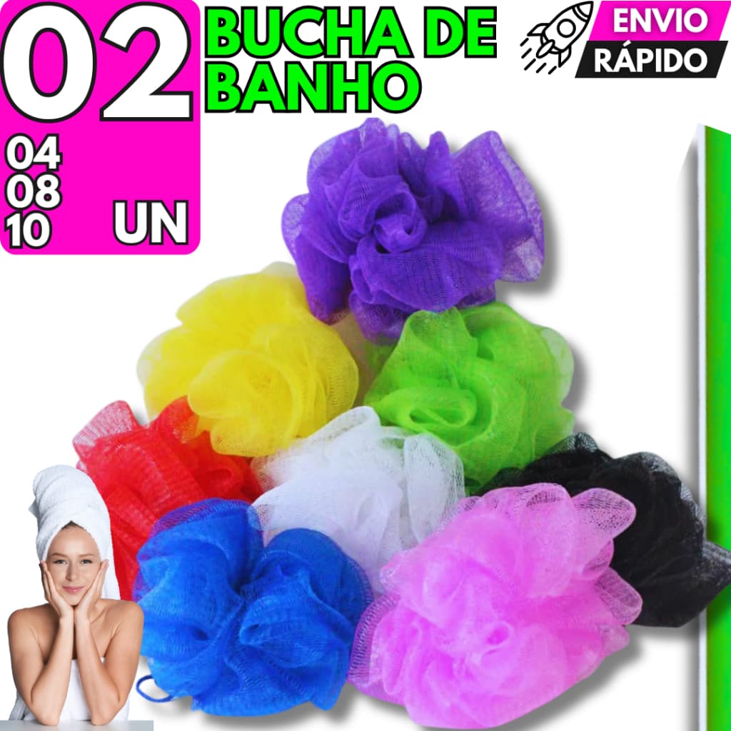 10/08/04/06 Esponja Bucha Banho Premium Relaxante Qualidade Nylon Com Cordinha