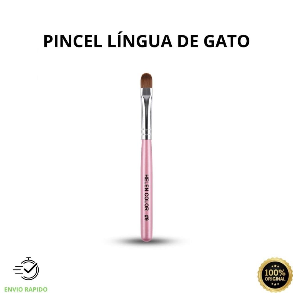 Pincel Língua de Gato Nail Designer Alongamento de Unhas Gel Fibra Polygel Profissional