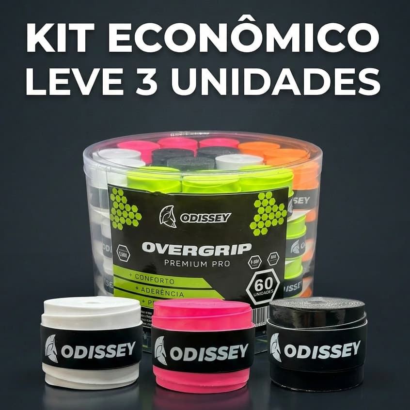 KIT 3 Overgrip Odissey Premium Pro - Maior Aderência + Absorção de Suor + Durabilidade + Performance