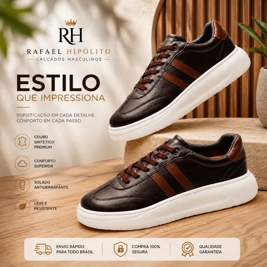 Tênis Casual Masculino Confortável Moderno Elegante Leve Premium