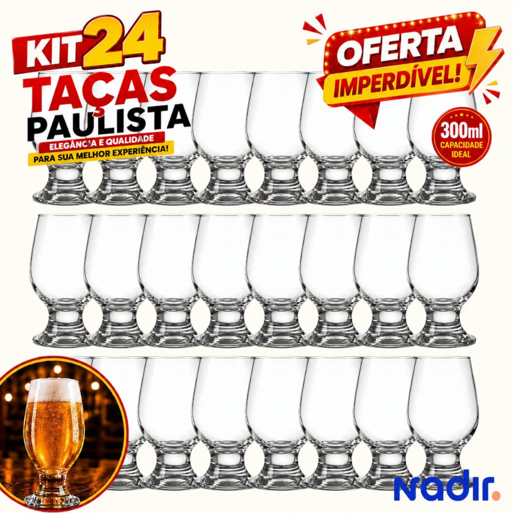 KIT Taça Paulista Nadir Figueiredo Cerveja 300ml