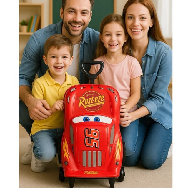 Mala Infantil Mochila Bolsa Escolar 50x20cm Carros Carrinho McQueen Rodinhas Mochila Vermelha Bagagem Viagem Passeio