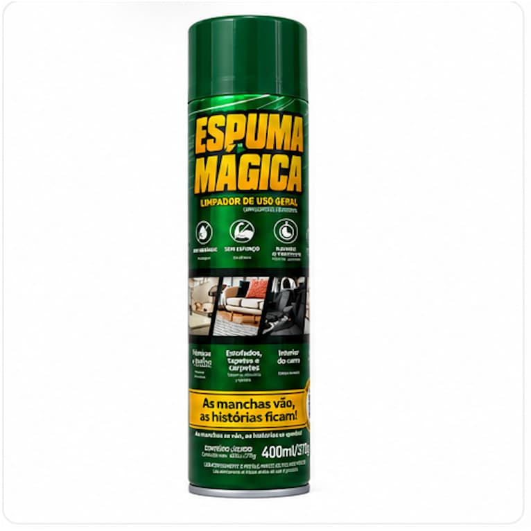 Espuma Mágica Limpador Multiuso Sofá Estofado Tênis Carpete Automotivo 400ML Proauto