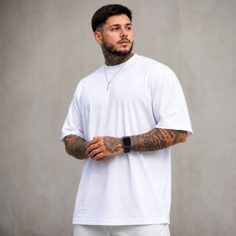 Camiseta Oversized Masculina Streetwear Trap Casual Moda Urbana Premium Manga Curta