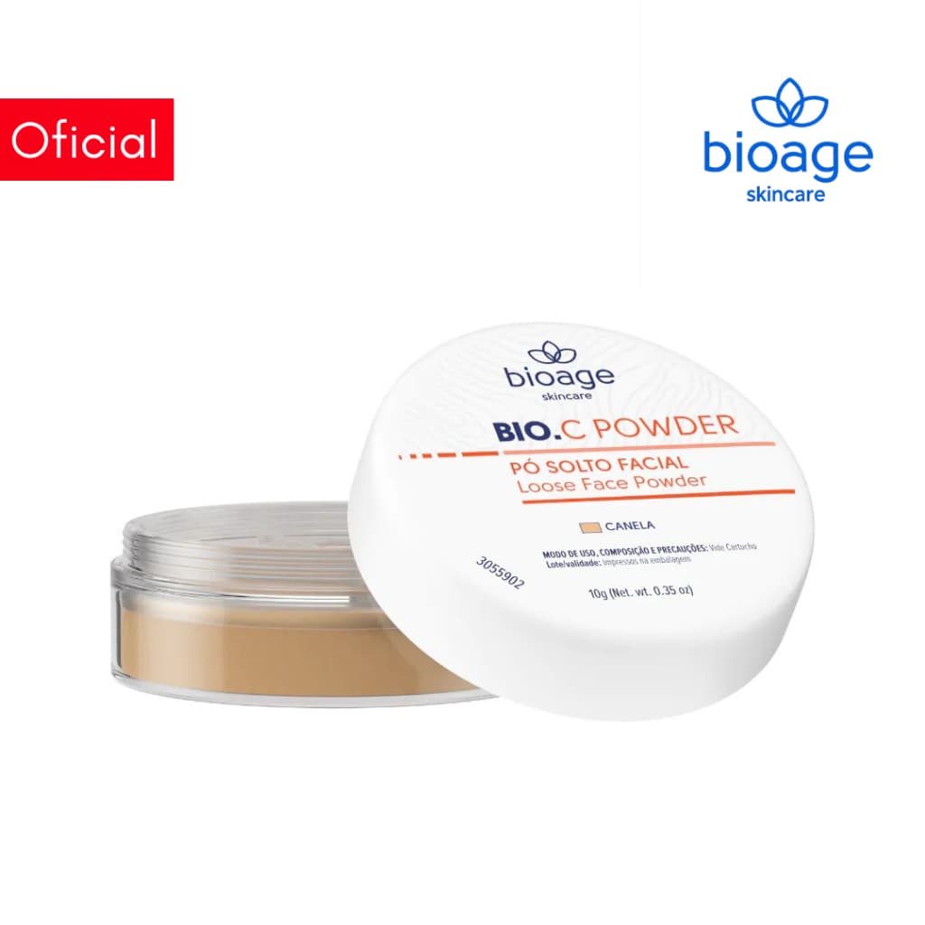 Bioage Pó Solto Facial com Vitamina C Acabamento Aveludado - Bio.C Powder Pó Solto Facial de Canela