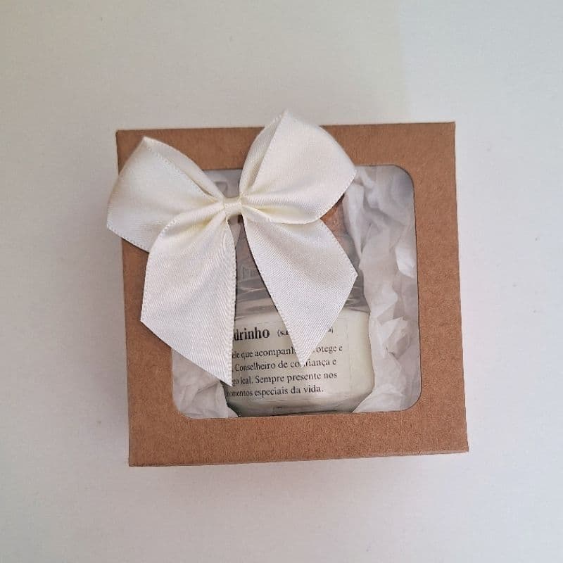 Presente Vela e Mini Terço Madrinha | Padrinho vela Aromática lembrança