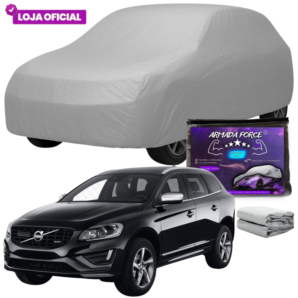 Capa Cobrir Carro Volvo XC60 ARMADA FORCE Forrada100% Impermeável Protege Sol Chuva Poeira Anti-UV