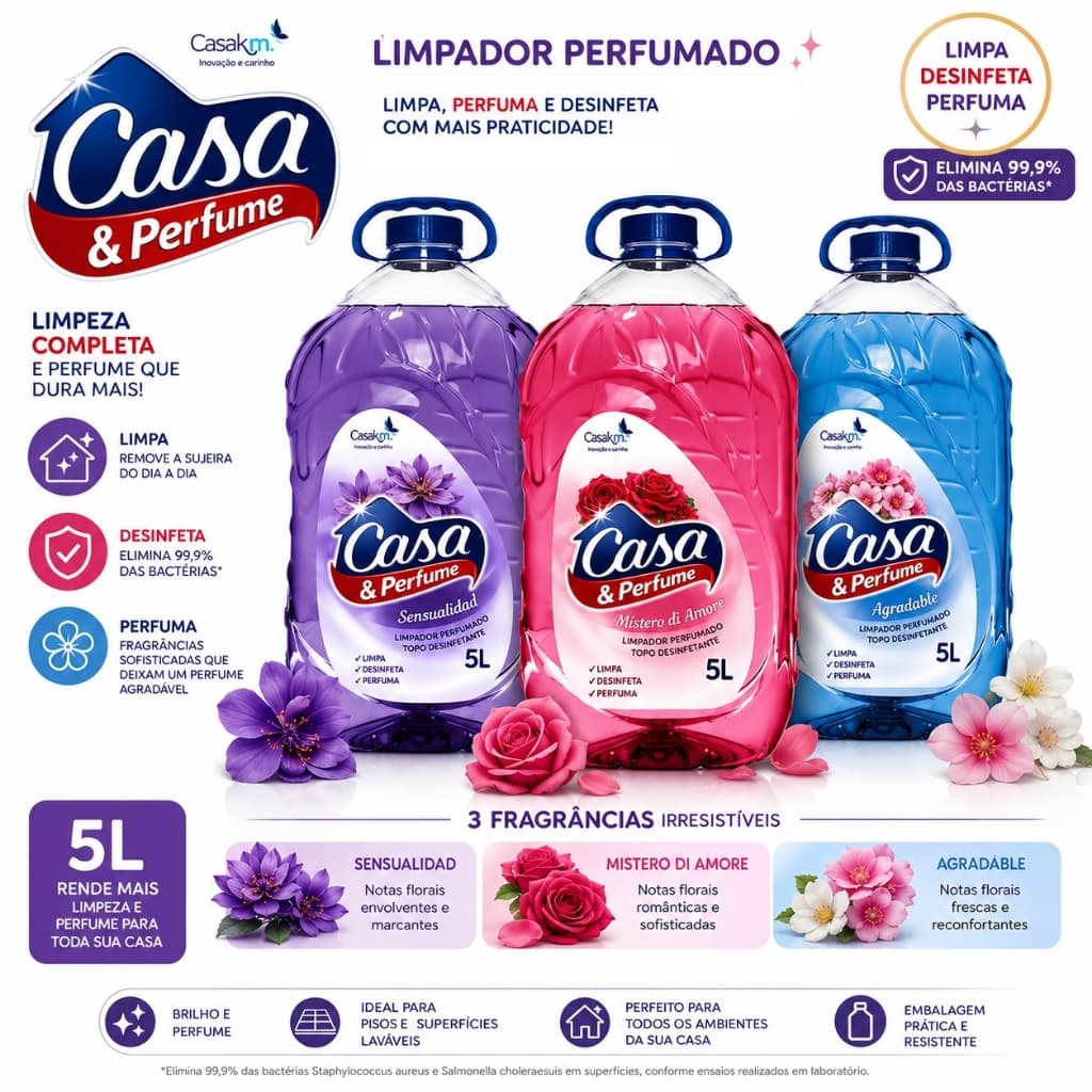 Limpador Perfumado Casa & Perfume Agradable  / Sensualidad 5 Litros CasaKm