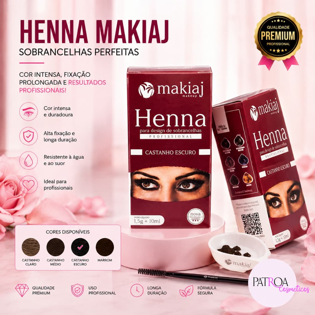 Henna (Rena) Profissional Sobrancelha Makiaj Henna -10ml