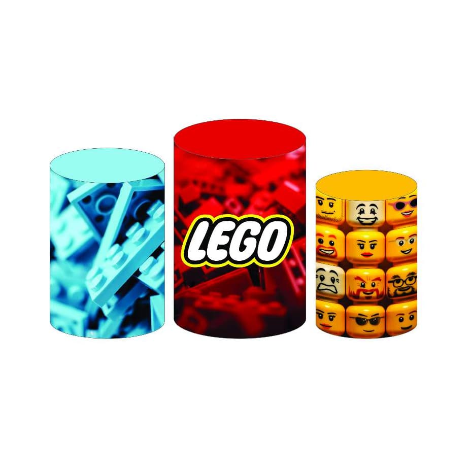 Kit Capas Trio Cilindros Tema Lego para Decoração Paineis Ideal  festas, Aniversarios, Mesversarios