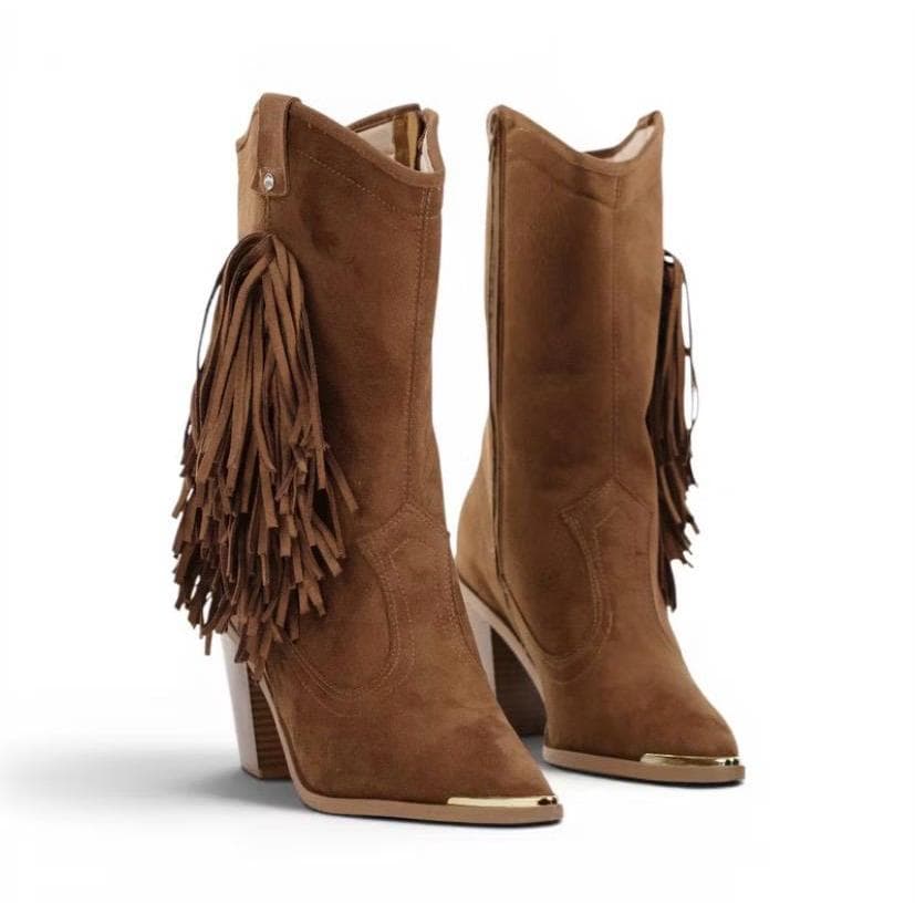 Bota Western Moleca Country Bico Fino Texana Franja Lateral