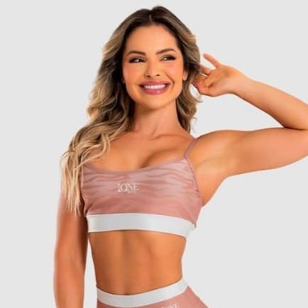 Top Feminino Academia Blackout Alta Sustentação Forro Duplo Zero Transparência CLARA - LAONEFIT