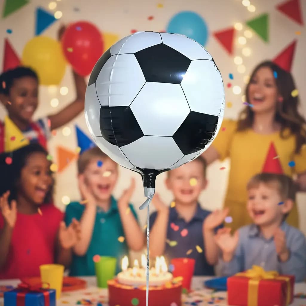 Balão Metalizado Bola de Futebol 4D 55cm 22 Polegadas Festa Decoração Enfeite Copa do Mundo