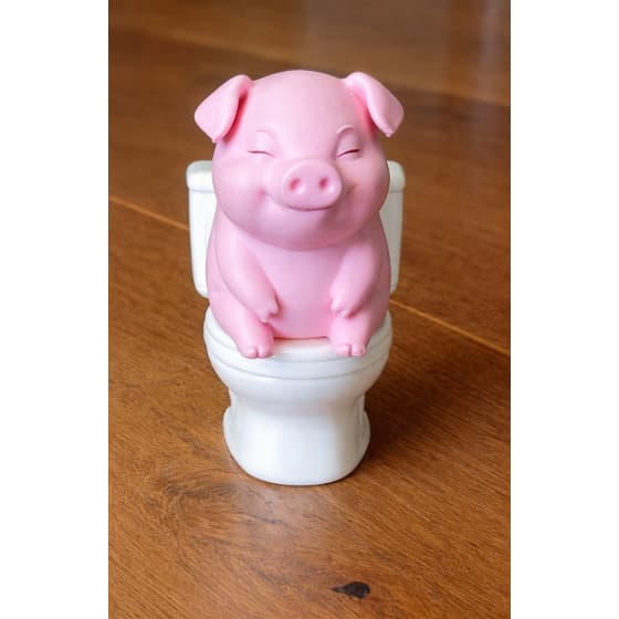 Estátua De Porco Em Miniatura, Sentado No Banheiro, Porquinho no Vaso Sanitário Decorativo Divertido
