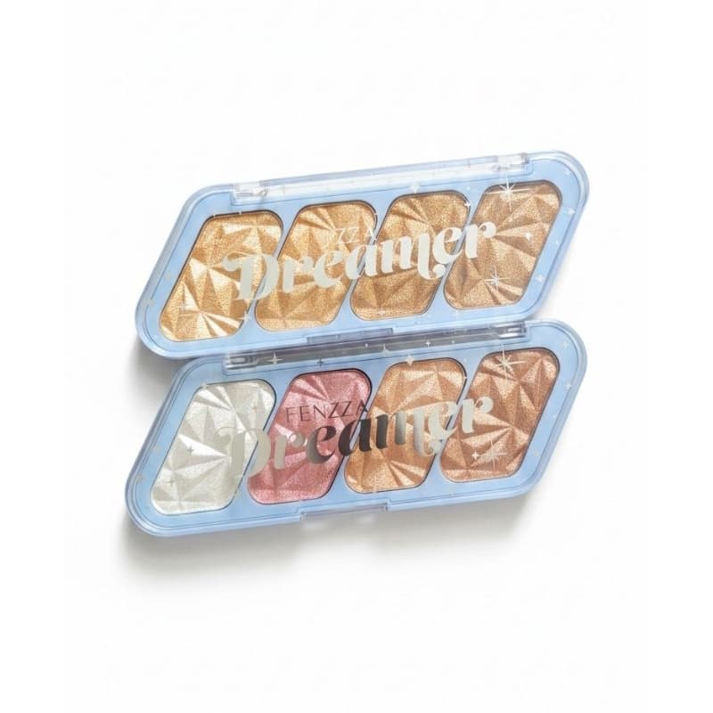 Fenzza Paleta Iluminadores 04 Cores Dream ,brilho facial, alta pigmentação, maquiagem profissional,