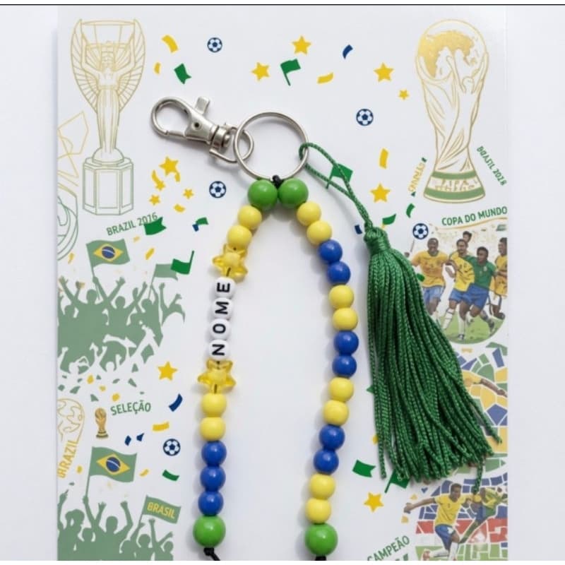 Chaveiro do Brasil Torcedor – Lembrancinha Copa do Mundo 🇧🇷