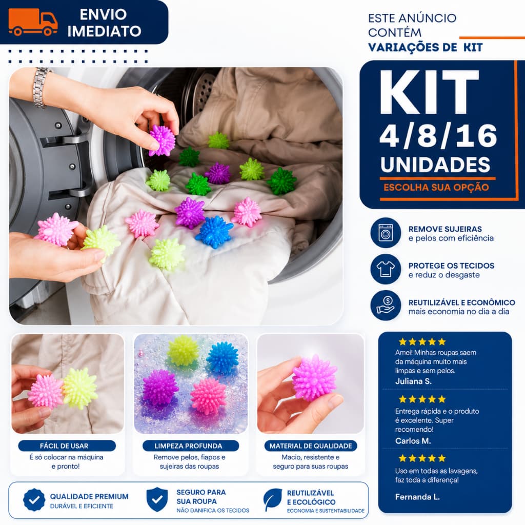 Esferas Para Máquina de Lavar Roupas 4/8/16 Anti Emaranhado Reutilizáveis PVC Macio 5cm Lavagem Eficiente