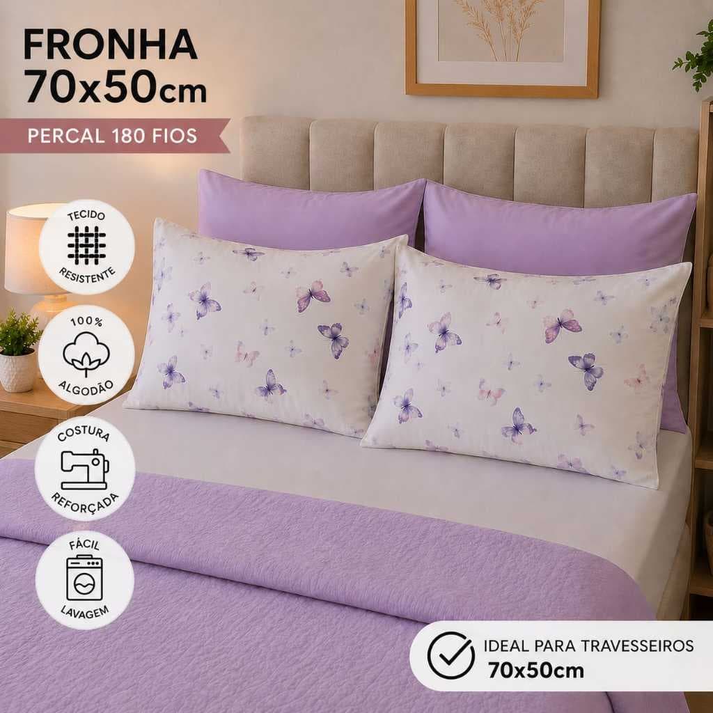 Par Fronha  Estampada 100% algodão Ou Avulsa, Capa para Travesseiros 70x50,Percal 180 fios, 50x70