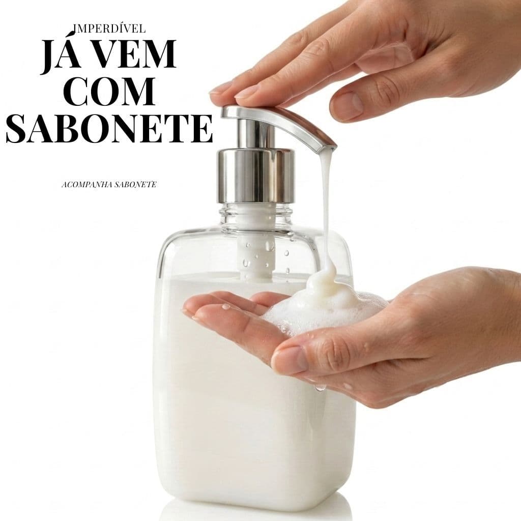 PORTA SABONETE LIQUÍDO PLÁSTICO PREMIUM 350ML - JÁ VEM COM SABONETE