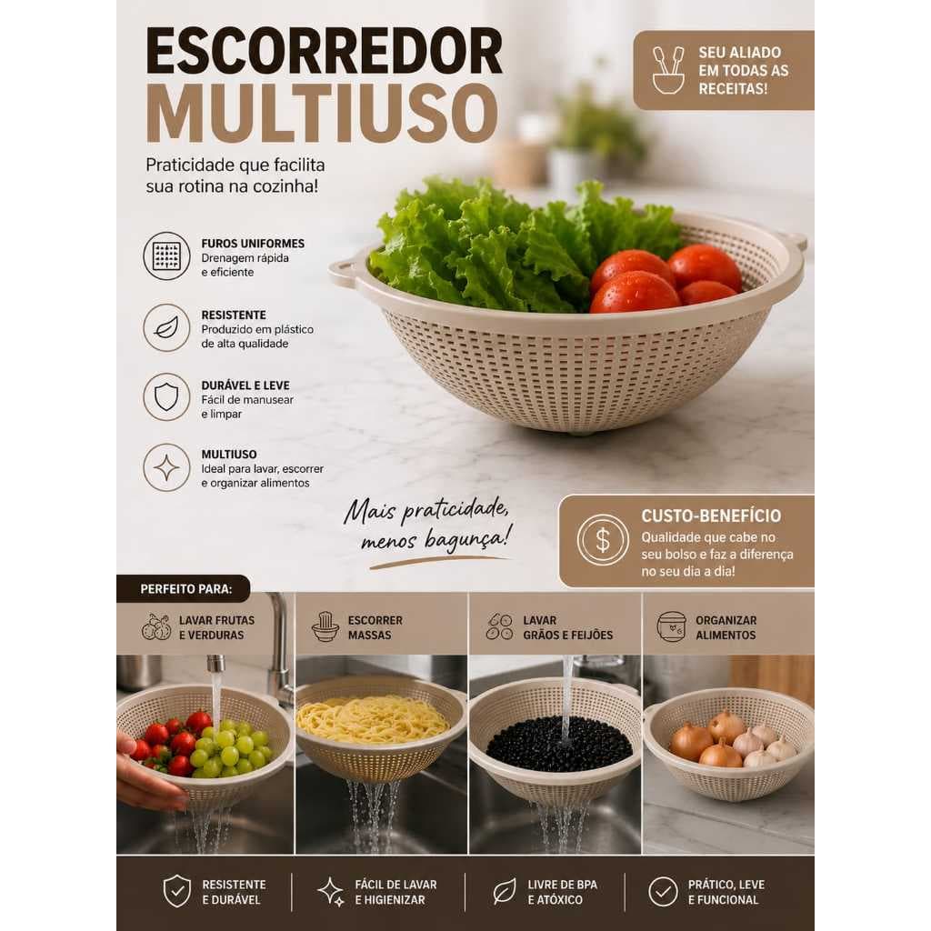 Escorredor Multiuso para Cozinha Unidade
