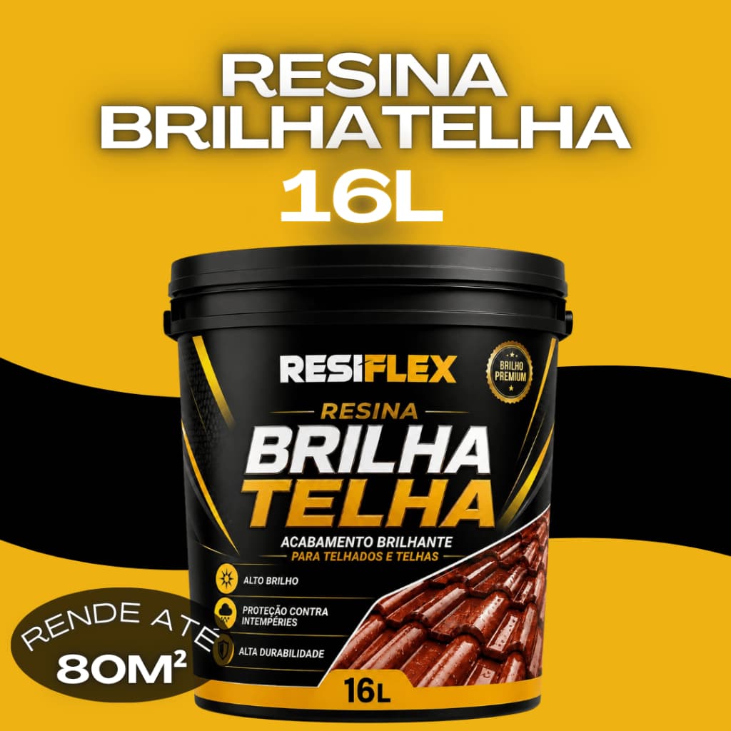 Resina Acrílica 16L Brilha Telha Hidrorrepelente Para Telhado e Telha