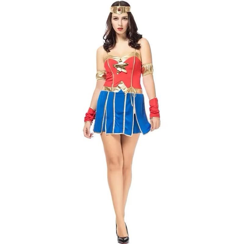 Super-Herói Mulher Cosplay Traje Festival Palco Desempenho Roupas Halloween Carnaval Festa Fantasia Vesti