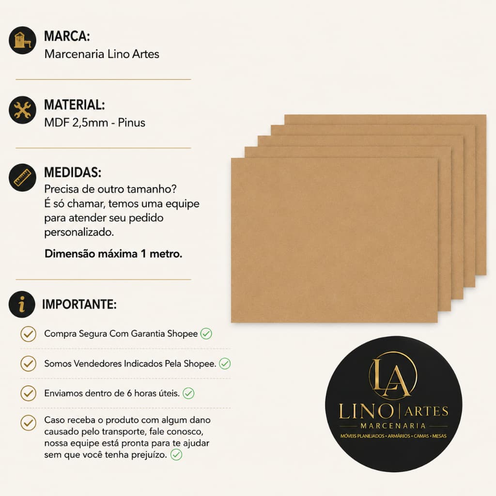 Placa Mdf 20x28 Cru Chapas 2,5mm Artesanato Quadros Material