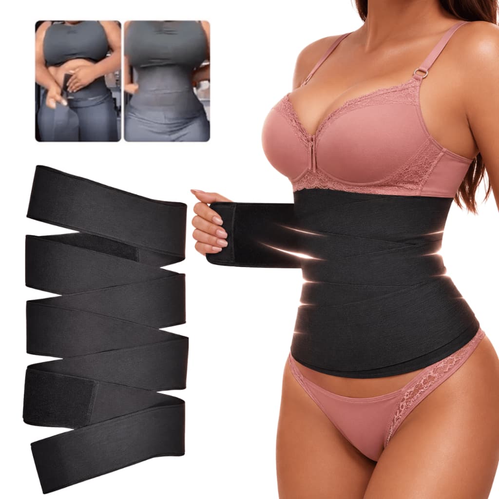 Cinta Modeladora Feminina Alta Compressão Abdominal 5m/3m Plus Size Postura De Coluna Sinta Emagrecedora Seca Barriga