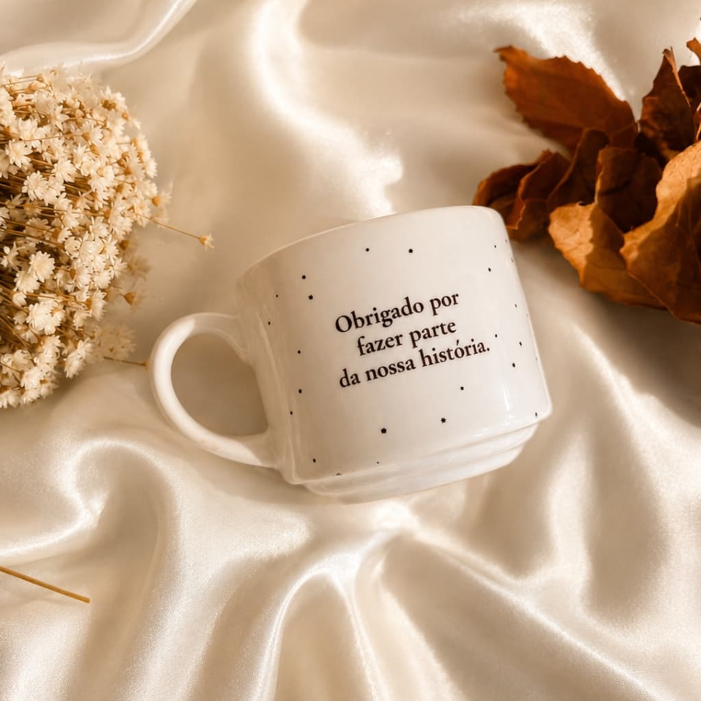 Xícaras Personalizadas 180ml – Com Nome, Frase ou Logomarca