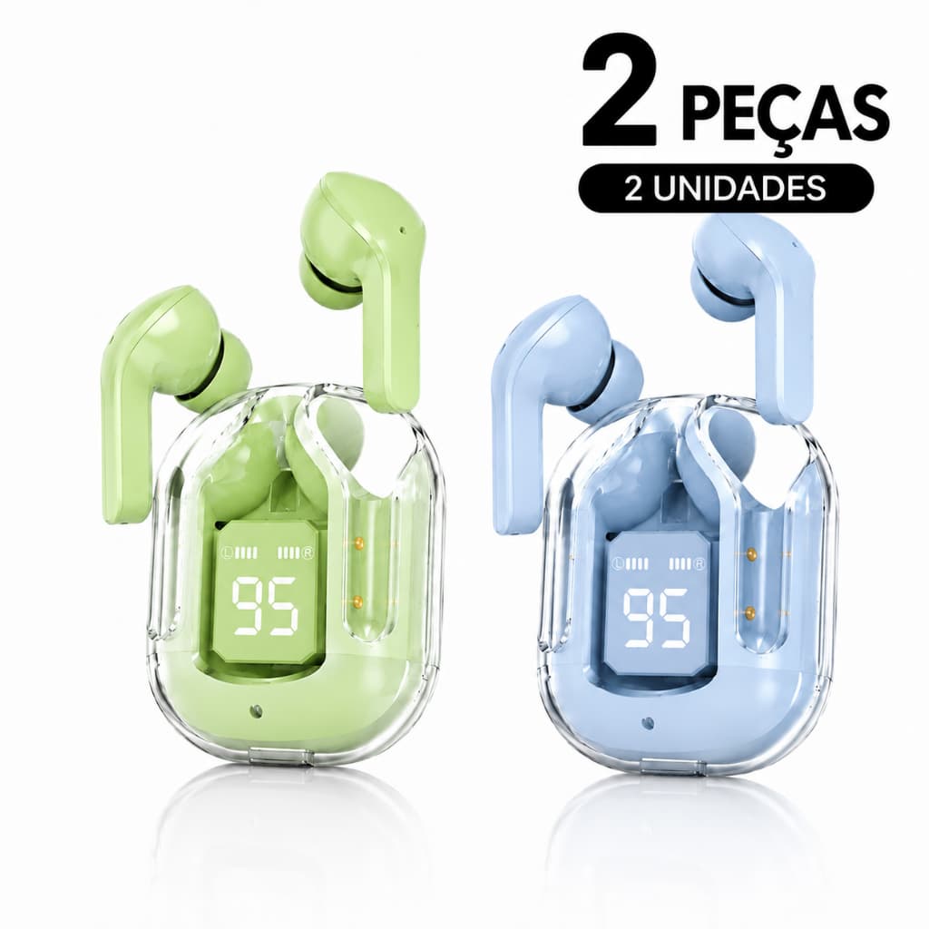 Fone intra-auricular Bluetooth TWS sem fio, som estéreo HD