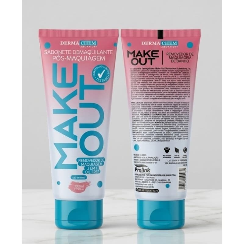 Sabonete Demaquilante Pós Maquiagem Make Out - Dermachem 100ml - Demaquilante Make Out