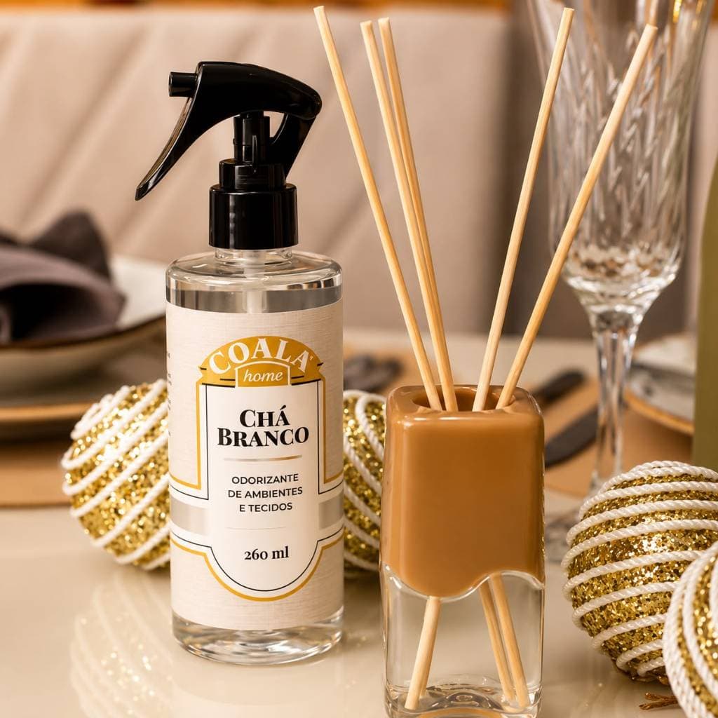Odorizante Home Spray Aromatizador de Ambiente Cheirinho Tecidos Chá Branco 200ml