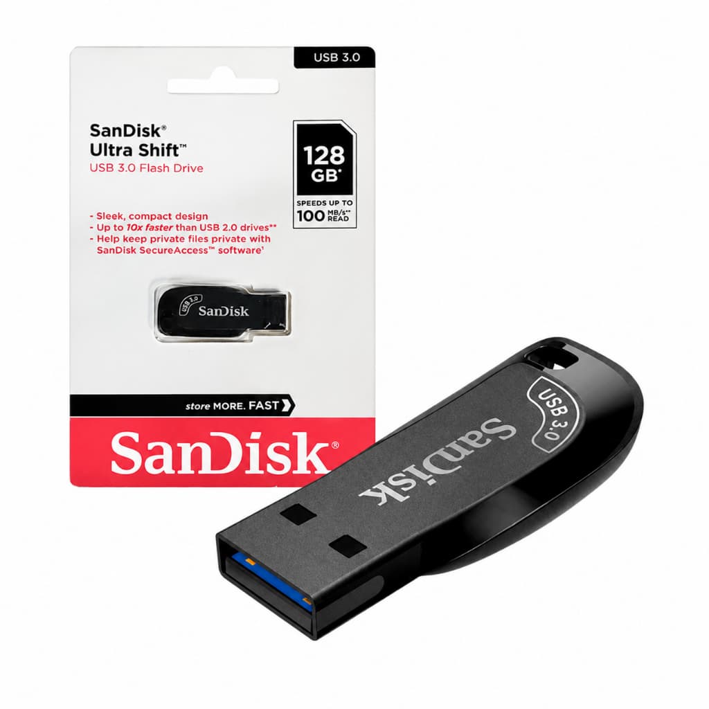 Pen Drive SanDisk Ultra Shift USB 3.2 com Velocidade de Leitura Rápida ORIGINAL