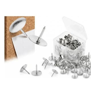 Tachinha Percevejo Niquelado Prata 10,5mm Kit Com 100 Pecas