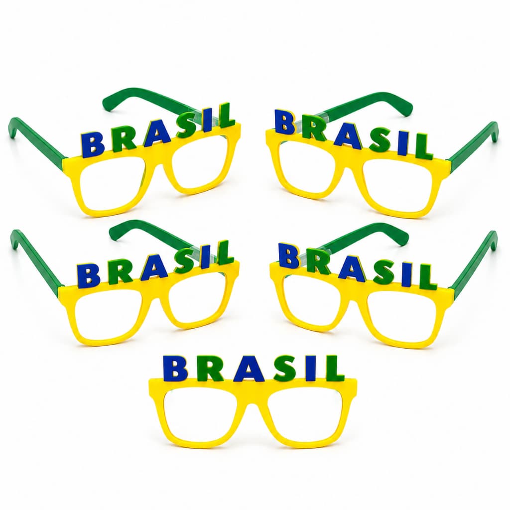 Óculos Brasil Copa Do Mundo Kit 5 Torcedor Hexa Futebol