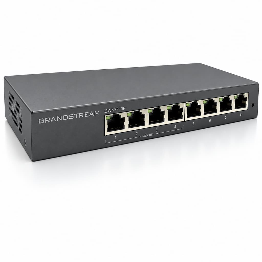 Switch Gigabit 8 Portas Poe Não Gerenciável Grandstream Gwn7701p 10 100 1000
