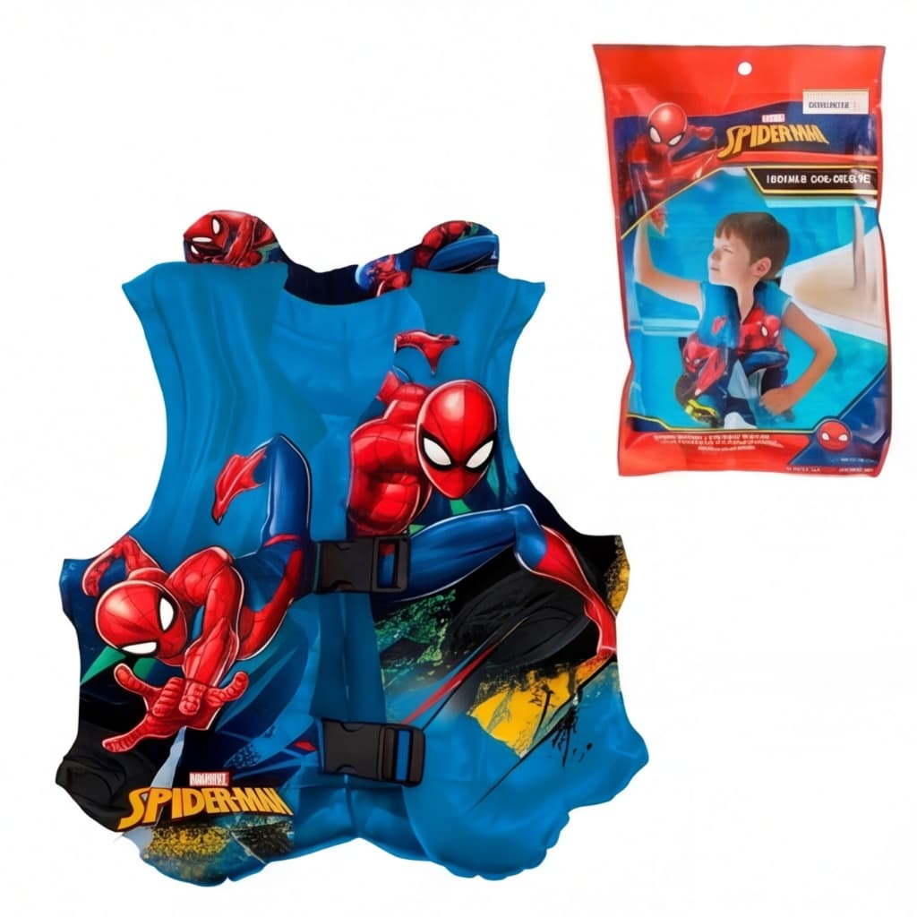 Colete Inflável Infantil Spider Man Etitoys Homem Aranha até 30kg Piscina Boia Flutuador Menino