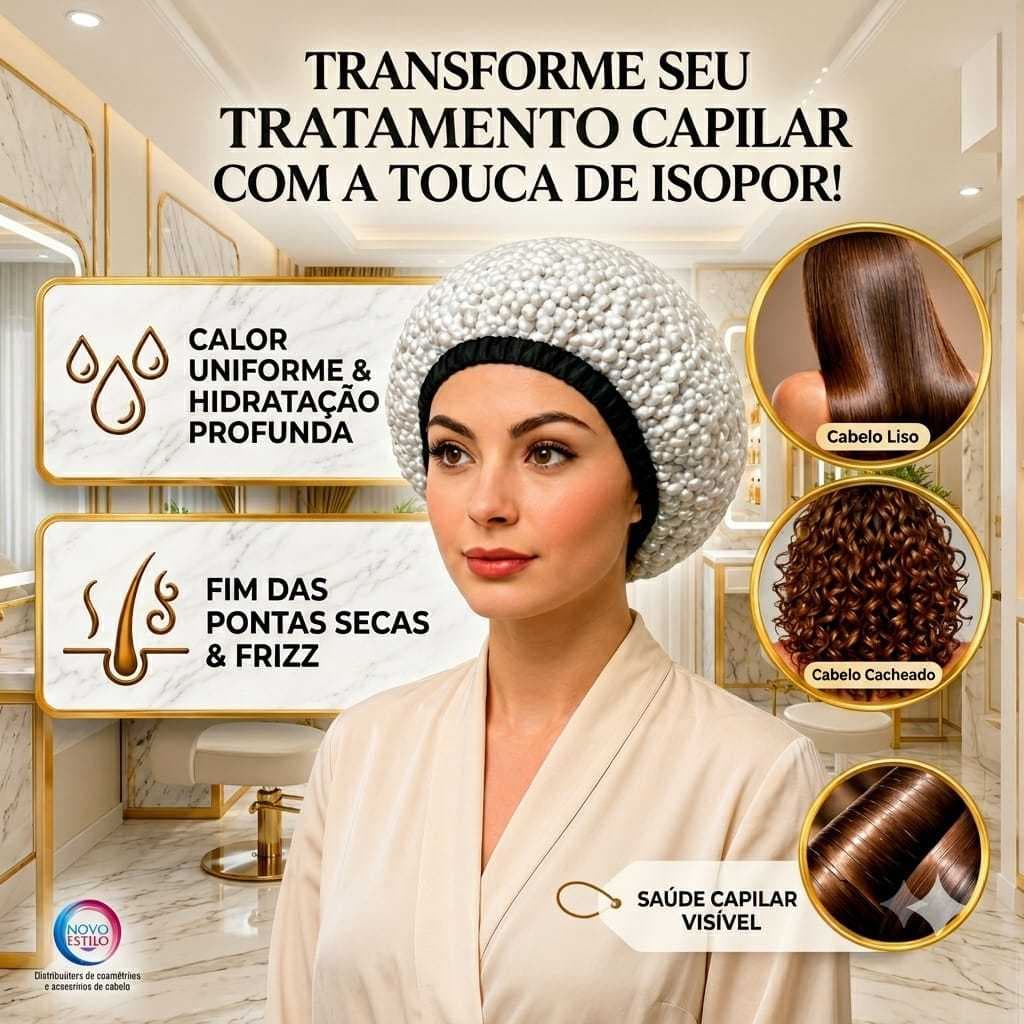 Touca Isopor Térmica Metalizada Hidratação Banho Impermeável Reutilizável Amaciamento Banho De Creme