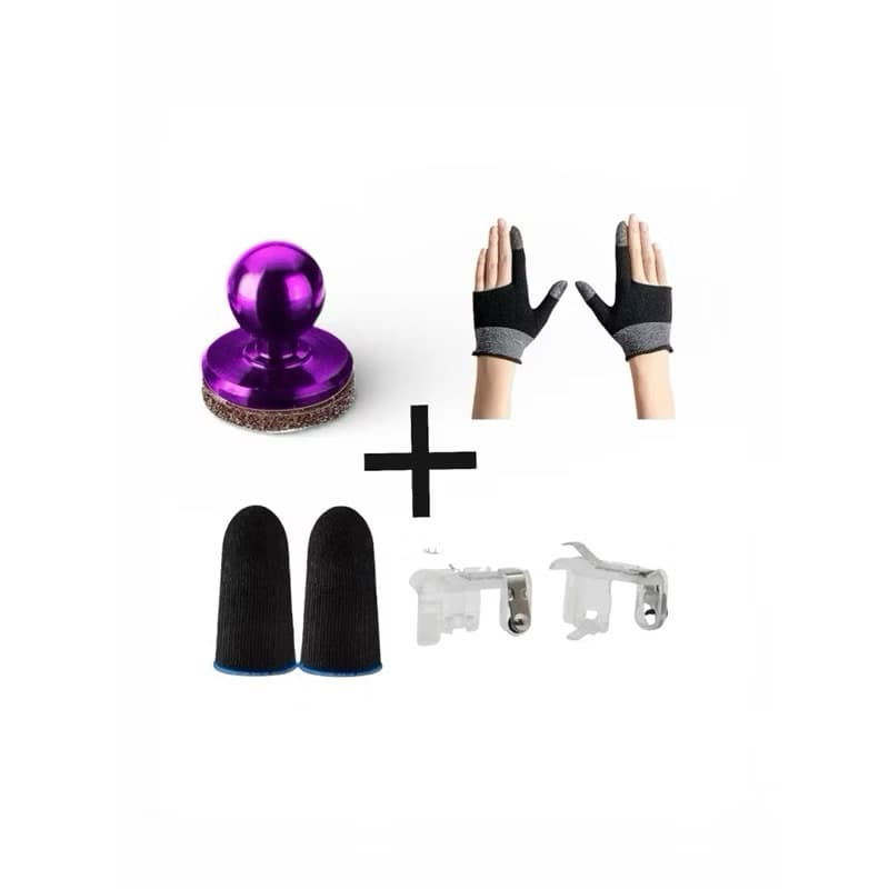 kit gamer free fire luva de mãos,joystick e gatilhos gamer mais brinde luva luvinha de dedos