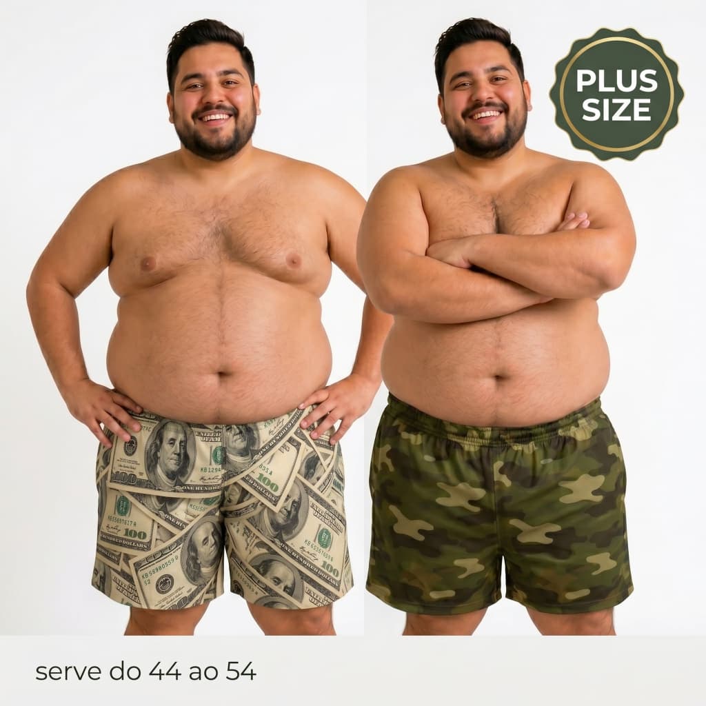 Kit 2 Cuecas Samba Canção Plus Size Estampada Masculina Short Dormir Conforto