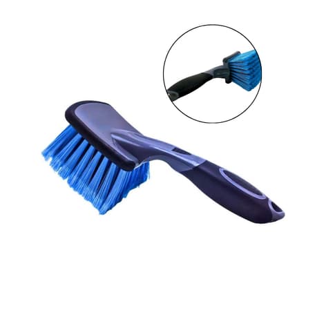 Escova para Limpeza de Caixa de Rodas - Resistente a Químicos, Cerdas Macias, Cabo Ergonômico