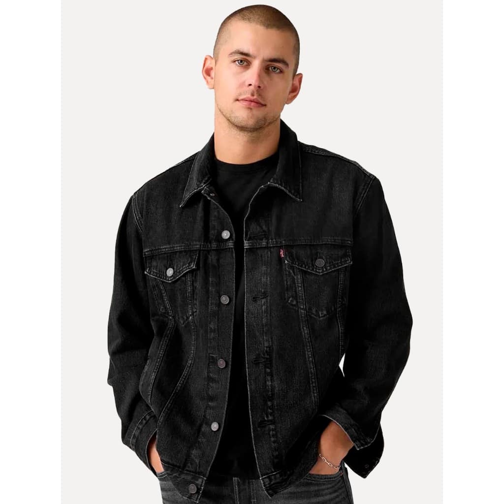 Jaqueta Levis Jeans Masculina Trucker Preta