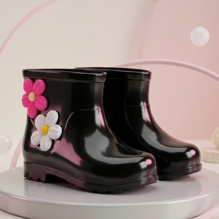Bota Galocha Infantil Menina Impermeavel Cano Baixo Para Chuva Moda Confortável