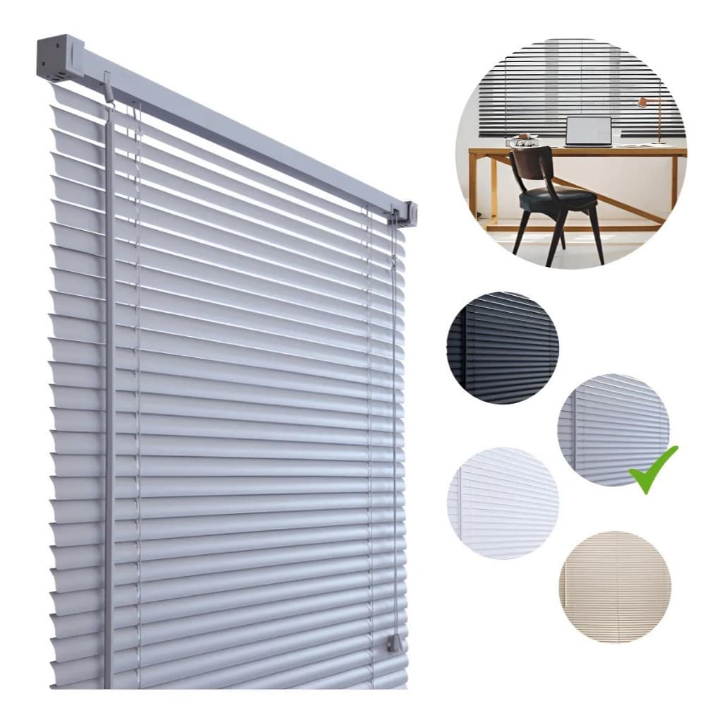 Persiana Atlas PVC Horizontal 120x130cm Branca Cortina De Janela Quarto Sala Cozinha Prática Limpeza