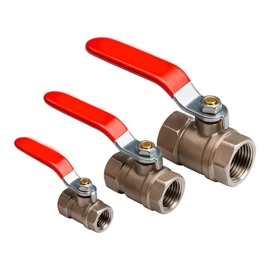 Registro Esfera de Metal Passagem Rosca de 3/4"  1/2" 1/4" Alavanca METAL Valvula Premium