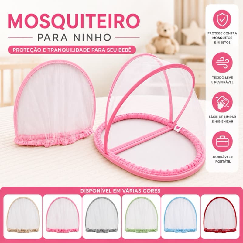 Mosquiteiro Para Ninho Redutor de Berço Enxoval Bebê Proteção