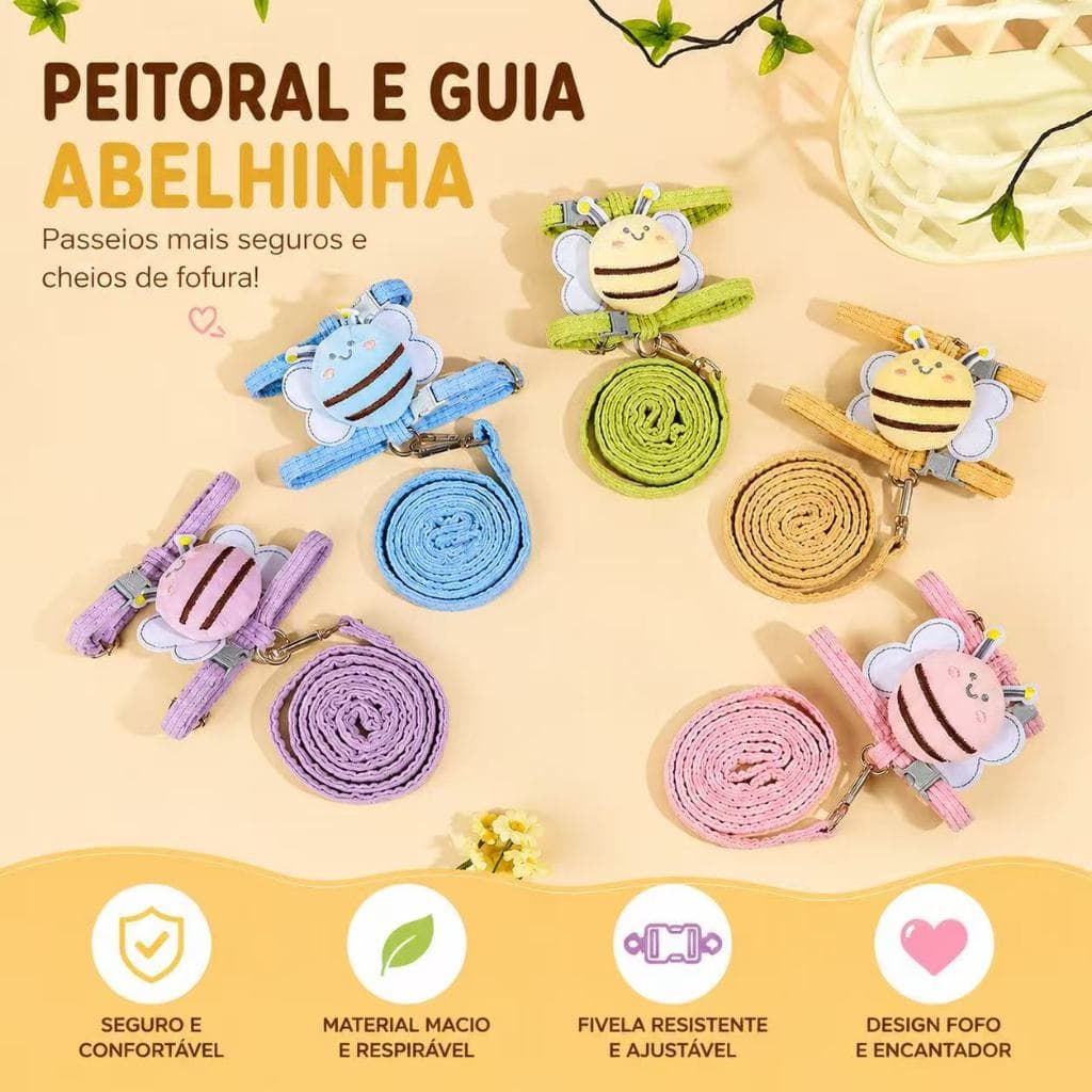 Coleira de Abelha Ajustável Confortável para Gato cachorro pequenos e outros animal de estimacao
