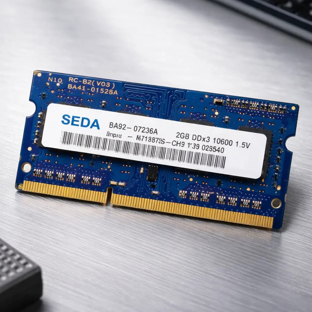 Memória RAM Original Samsung SEDA 2 GB DDR3 PC3-10600 1333 MHz para Notebook Laptop All-In-One PC