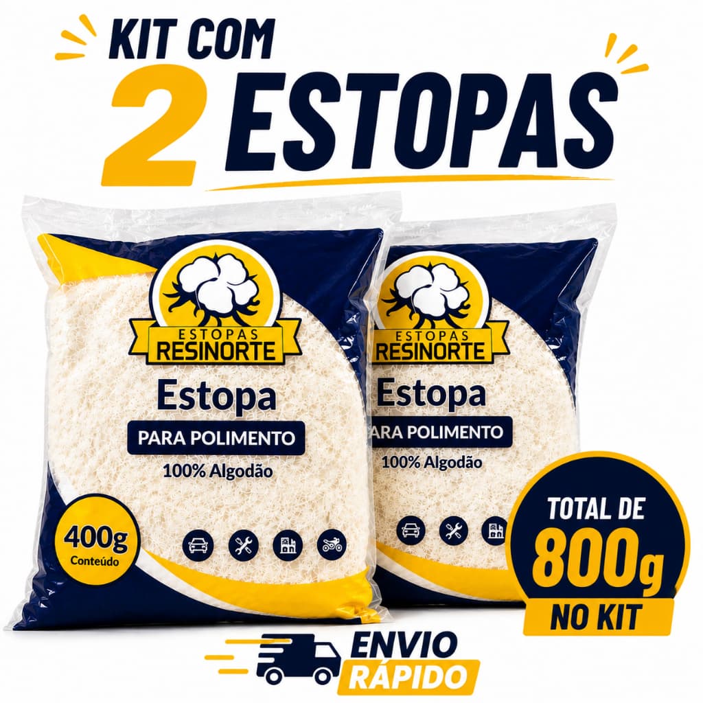 Kit 2 Estopas 100% Algodão para Limpeza Polimento Oficina Carro Moto Alta Absorção
